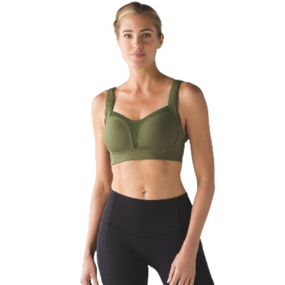 Lululemon Athletica “Tata Tamer” Green Sports Bra - Women’s Size E32 / 32E